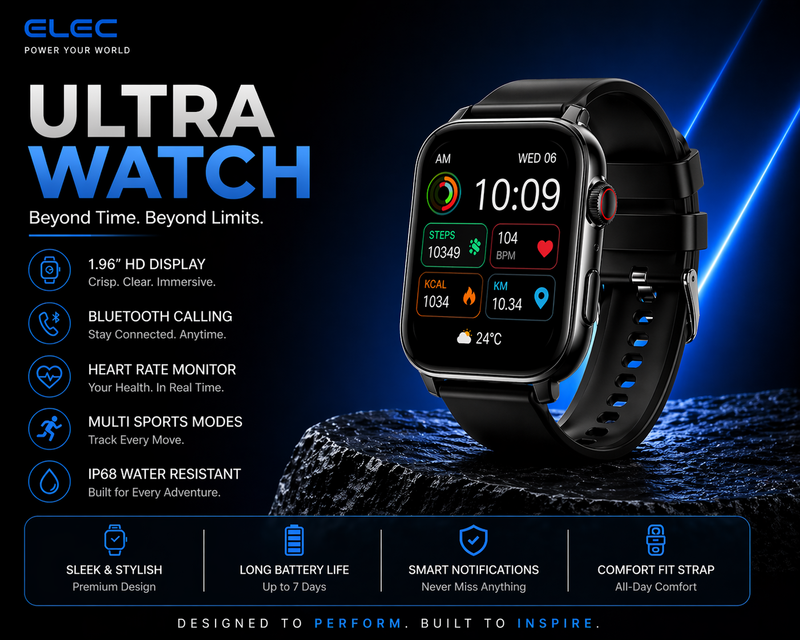 Ultra Smartwatch: Advanced Features, Sleek Design & Powerful Performance